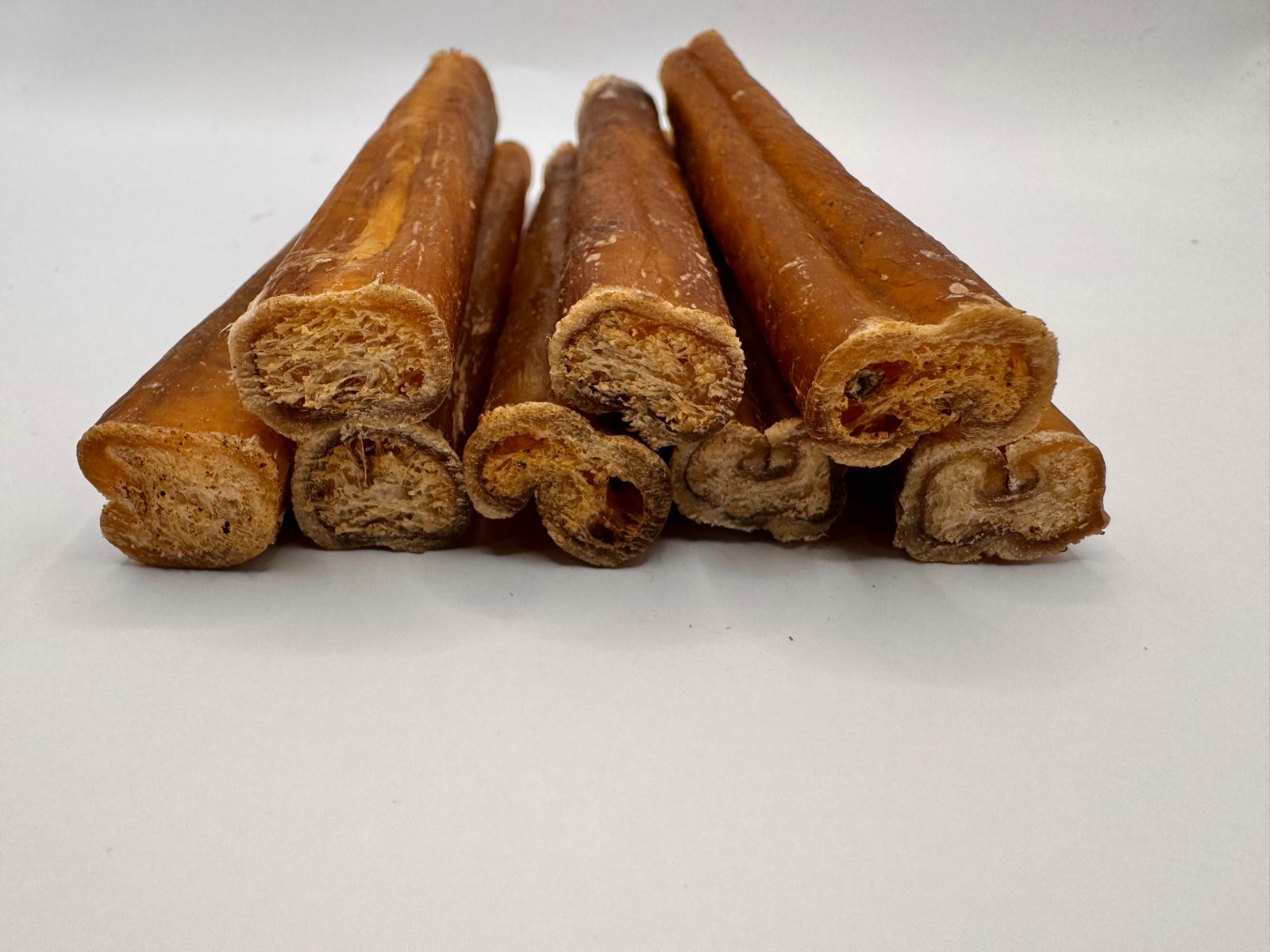 THICK 15 cms ie 6 inches long Beef Buffalo Pizzle (4-5 in each pack) Natural Dog Treats Dental Chews