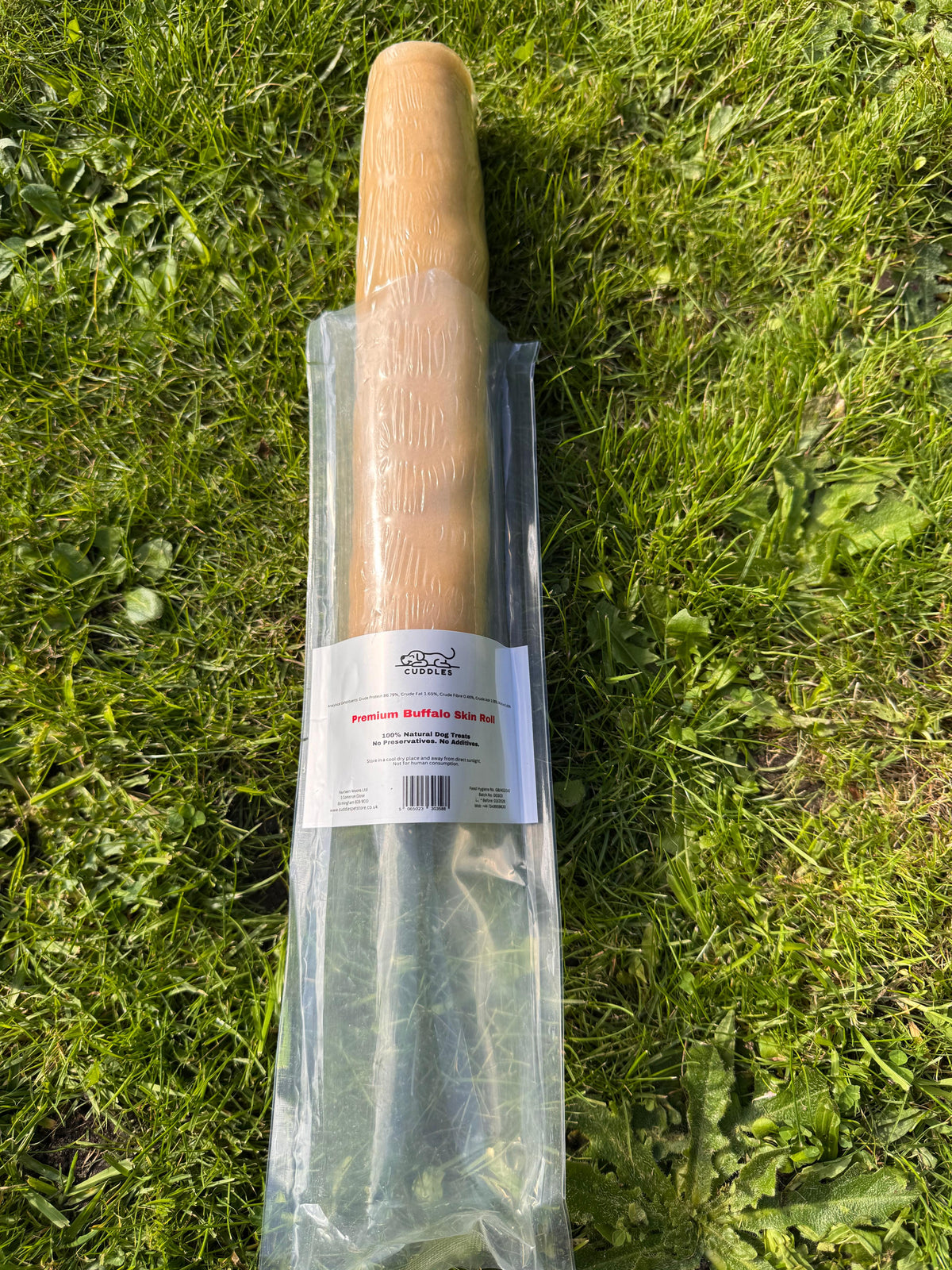 XL Large Buffalo Beef Skin Roll (300 gms - 400 gms) 100% Natural Dog Treat Chew - High Protein, Dental Health, Long Lasting, Single Ingredient, Grain Free