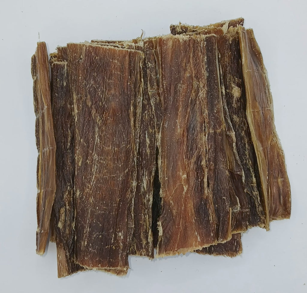 100% Beef Buffalo Gullet Jerky Food Pipe Esophagus Biltong Flat Strips - Natural Dog Treats Chews