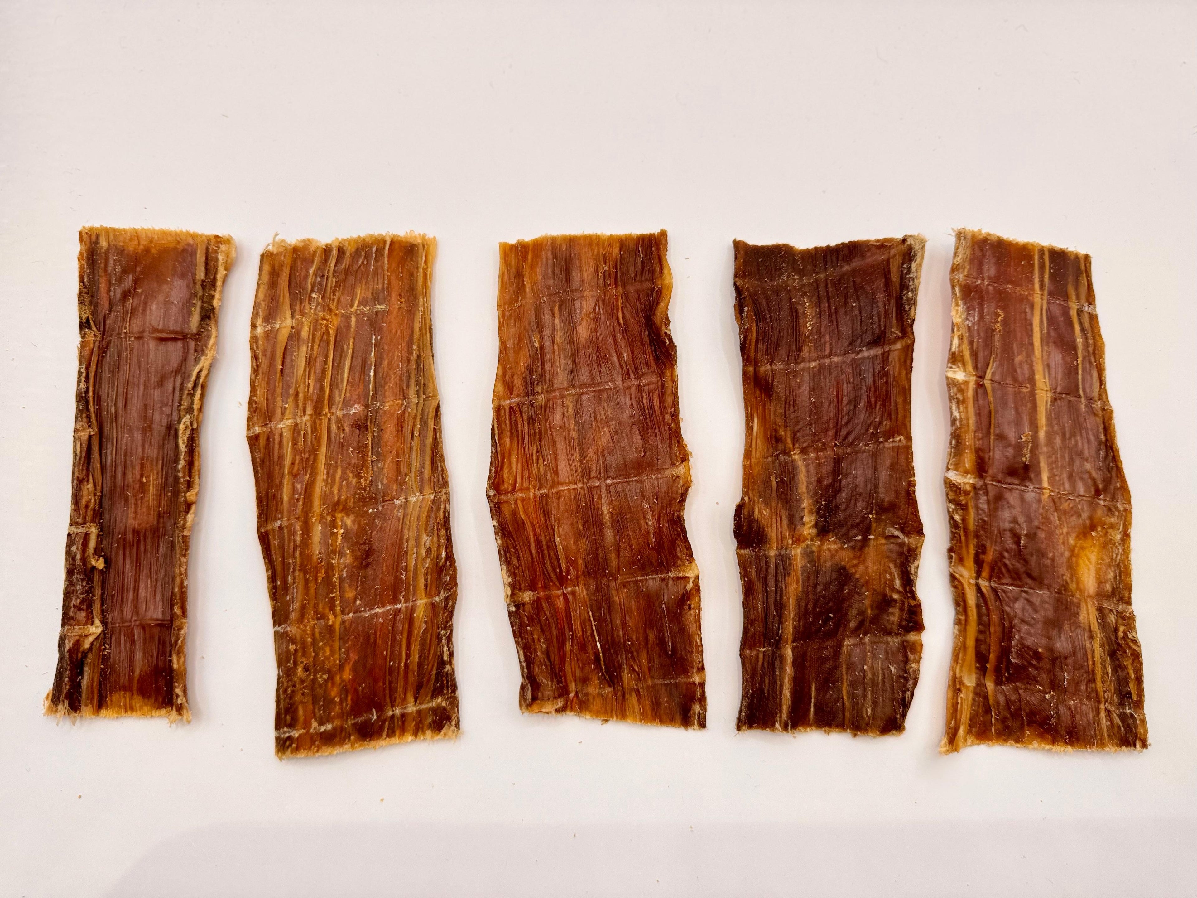 100% Beef Buffalo Gullet Jerky Food Pipe Esophagus Biltong Flat Strips - Natural Dog Treats Chews